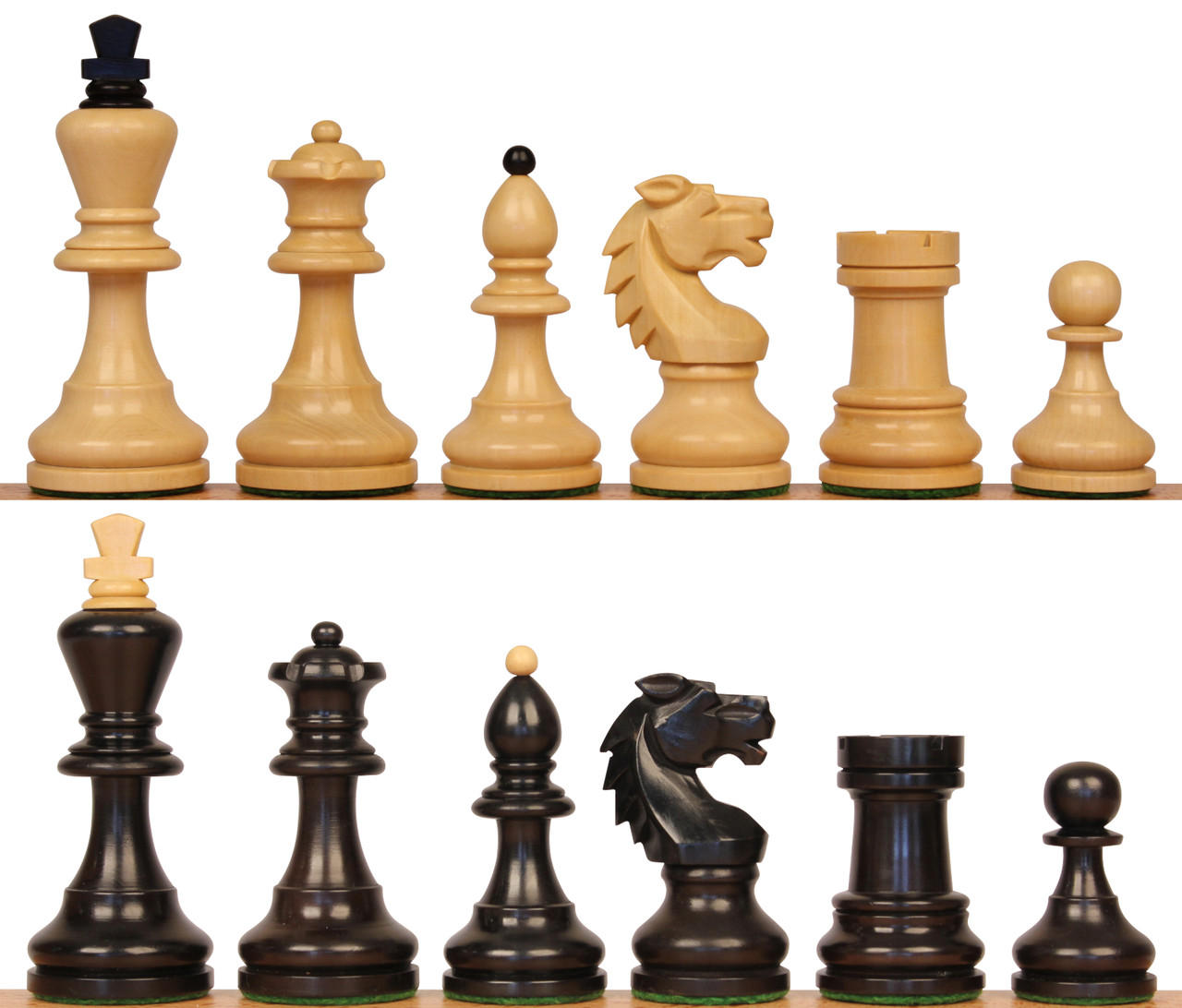 bohemian series chess set ebonized & boxwood pieces 4" king