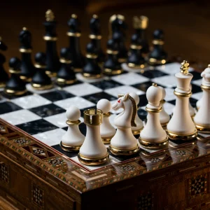 series chess set golden rosewood